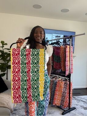 Wide-Leg African Print (ankara) Pants - Multicolor
- Red, Green, Yellow